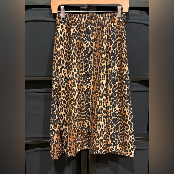Pinup Couture PUG Laura Byrnes Retro A-Line Skirt In Cheetah Print Size M NWT - Picture 2 of 5